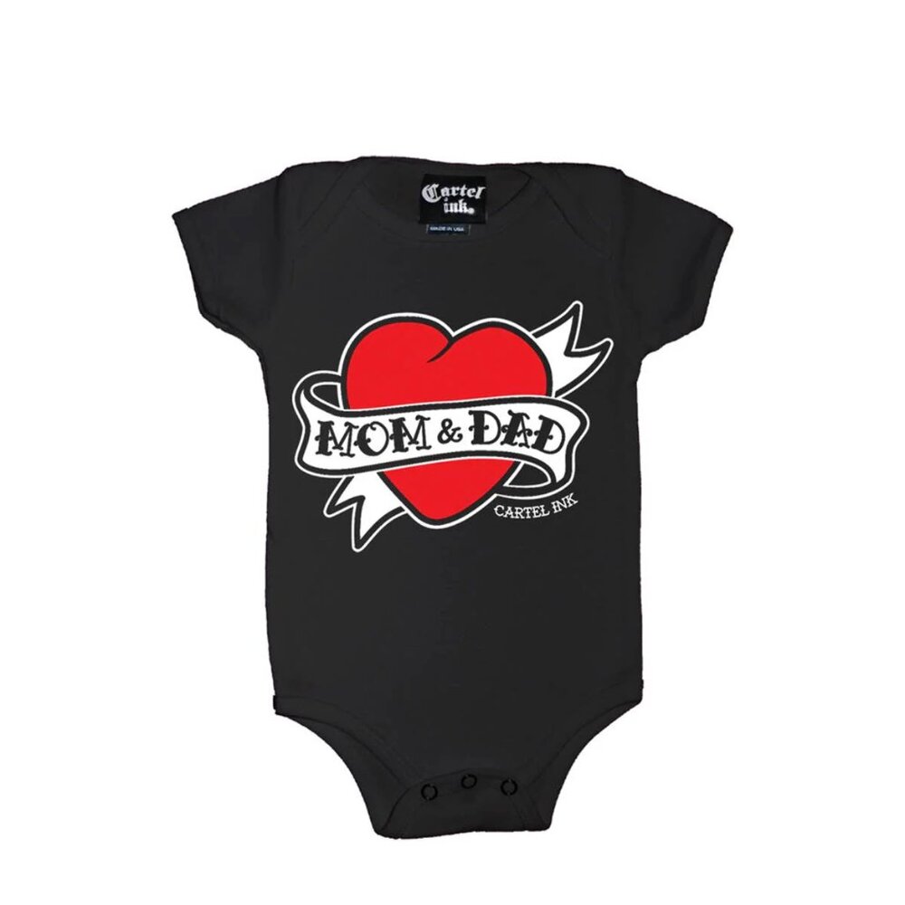 Classic Tattoo-Style "Mom & Dad" Onesie